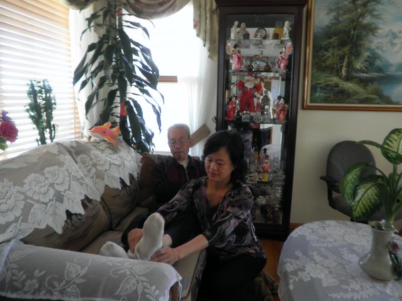 Caring for client, home care, personal care, senior care, 